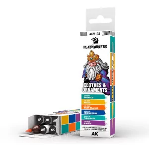 AKM103 | Ak Interactive: Playmarkers Set - Clothes & Ornaments | 6xMarkers *DAY ONE: 30/04/2025
