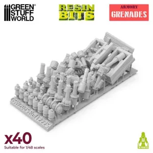 Green Stuff World: 12225 Resin Bits - Grenades [40] 2