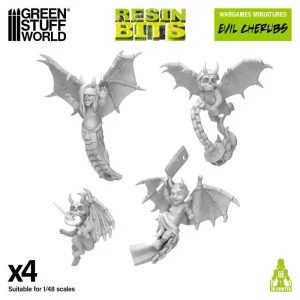 Green Stuff World: 12347 Resin Bits - Evil Cherubs 1/48 [4]