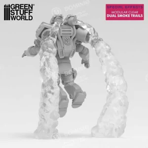 Green Stuff World: 12915 Resin Bits - Modular Clear Dual Smoke Trails 1/48 [4] 2
