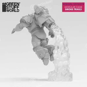 Green Stuff World: 12932 Resin Bits - Modular Clear Smoke Trails 1/48 [2] 2
