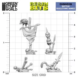 Green Stuff World: 12933 Resin Bits - Battle Skeletons Bones 1/48 [17] 2