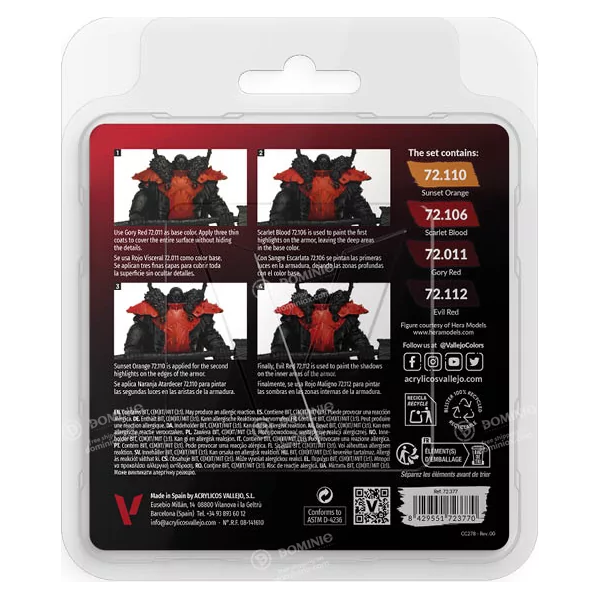 Game Color Set: Red Color Set | 4x18ml