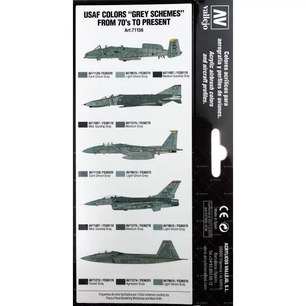 71156 Model Air Set: USAF Color "Gray Schemes" from 70s to Present