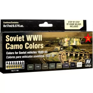 Vallejo Model Air Set: 71188 Soviet WWII Camo Colors (8x17ml)