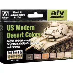 Vallejo Model Air Set: 71209 US Modern Desert Colors (6x17ml)