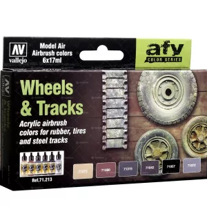 Vallejo Model Air Set: 71213 Wheels and Tracks (6x17ml)