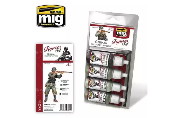 Ammo Mig: Figures Set German Field Grey Uniforms (4x17ml)