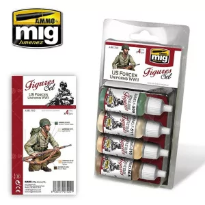Ammo Mig: Figures Set US Force Uniforms WWII (4x17ml)