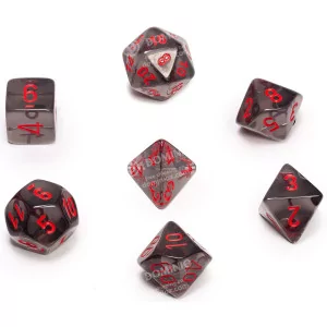 Chessex Dice: CHX23088 Translucent Smoke/Red (7)