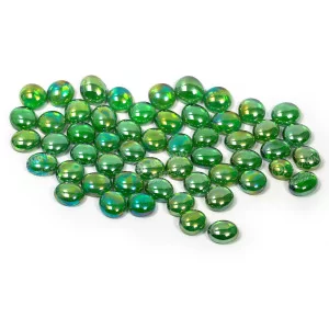 Chessex Glass Gaming Stones: CHX01175 Crystal Green Iridized (40+)