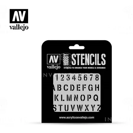 Vallejo Stencils: LET002 Stamp Font