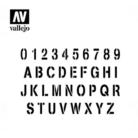 Vallejo Stencils: LET002 Stamp Font