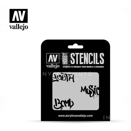 Vallejo Stencils: LET003 Street Art nº 1