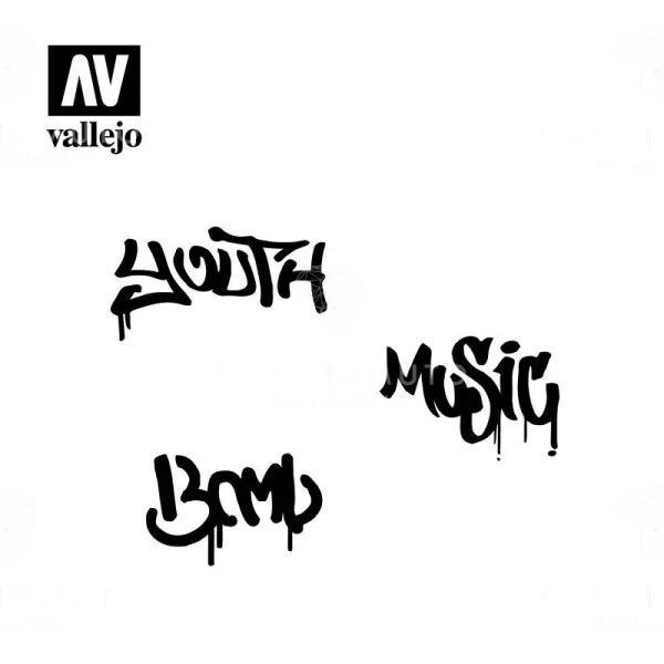 Vallejo Stencils: LET003 Street Art nº 1