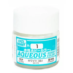H-001 Mr Hobby Aqueous: White/Bianco | Lucido | Primario | (10ml)