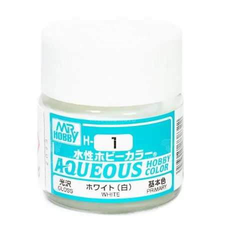 H-001 Mr Hobby Aqueous: White/Bianco | Gloss | Primary | (10ml)