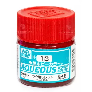 H-013 Mr Hobby Aqueous: Flat Red/Rosso Opaco | Opaco | Primario | (10ml)