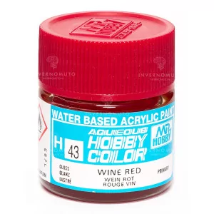 H-043 Mr Hobby Aqueous: Wine Red/Rosso Scuro | Lucido | Primario (10ml)