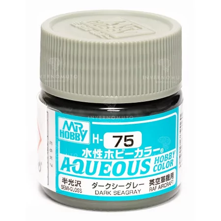 H-075 Mr Hobby Aqueous: Dark Seagray/GrigioMare Scuro | SemiGloss | Aviazione Inglese RAF | (10ml)