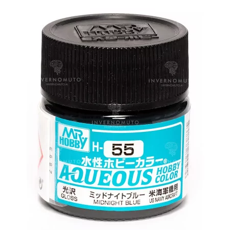 H-055 Mr Hobby Aqueous: Midnight Blue/Blu Mezzanotte | Gloss | Aviazione US Navy | (10ml)