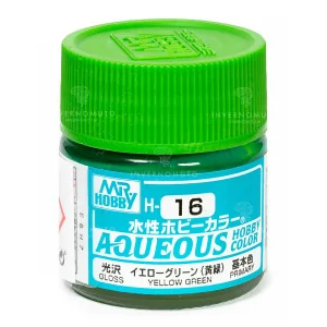 H-016 Mr Hobby Aqueous: Yellow Green/Giallo-Verde | Lucido | Primario | (10ml)
