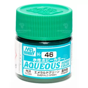 H-046 Mr Hobby Aqueous: Emerald Green/Verde Smeraldo | Lucido | Primario | (10ml