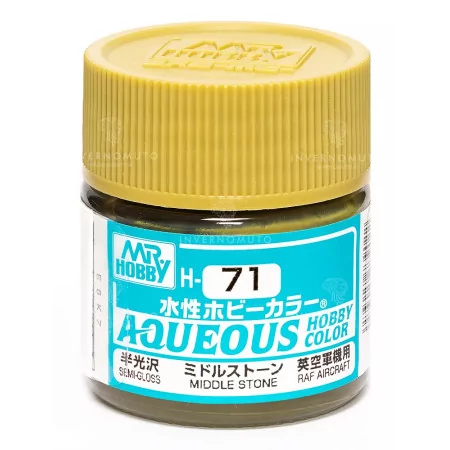 H-071 Mr Hobby Aqueous: Middle Stone | SemiGloss | Aviazione Inglese RAF | (10ml)