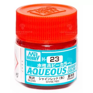 H-023 Mr Hobby Aqueous: Shine Red/Rosso Brillante | Lucido | Primario | (10ml)