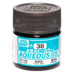 H-038 Mr Hobby Aqueous: Steel Red/Acciaio Rosso | Lucido | Primario | (10ml)