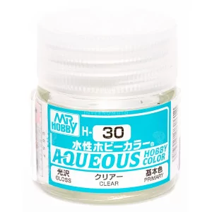 H-030 Mr Hobby Aqueous: Clear/Trasparente | Lucido | Primario | (10ml)