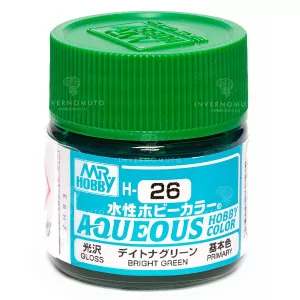 H-026 Mr Hobby Aqueous: Brigth Green/Verde Brillante | Lucido | Primario | (10ml
