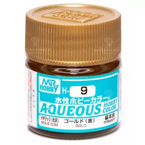 H-009 Mr Hobby Aqueous: Gold/Oro | Metallizzato Lucido | Primario | (10ml)