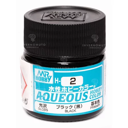 H-002 Mr Hobby Aqueous: Black/Nero | gloss | Primary | (10ml)