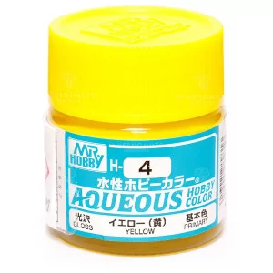 H-004 Mr Hobby Aqueous: Yellow/Giallo | Lucido | Primario | (10ml)