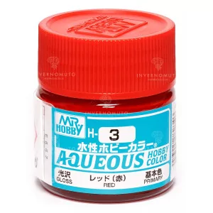 H-003 Mr Hobby Aqueous: Red/Rosso | Lucido | Primario | (10ml)