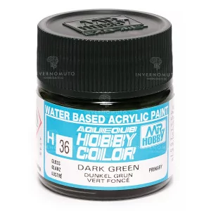 H-036 Mr Hobby Aqueous: Dark Green/Verde Scuro | Lucido | Primario | (10ml)