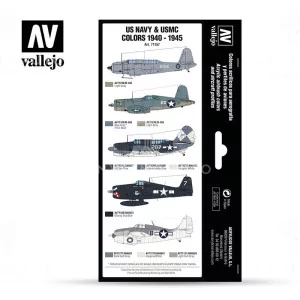 71.157 Set Vallejo Model Air: US Navy & USMC Colors 1940-1945 2
