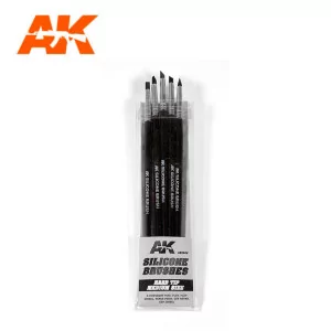 buy nowAK9088 | AK Interactive: SET OF 5 SILICONE BRUSHES HARD