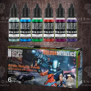 9912 Green Stuff World: Metallic Paints Set - Colours