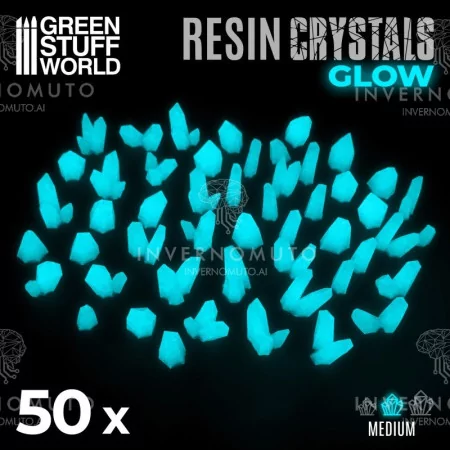 10393 Green Stuff World: AQUA TURQUOISE GLOW Resin Crystals - Medium
