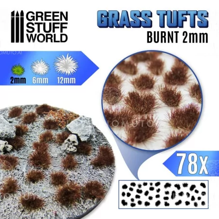 10981 Green Stuff World: Grass TUFTS - 2mm self-adhesive - Burnt