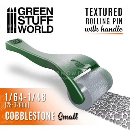 10483 Green Stuff World: Rolling pin with Handle - Cobblestone Small