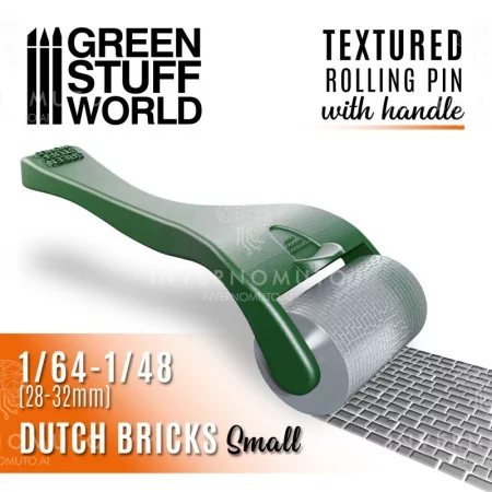 10489 Green Stuff World: Rolling pin with Handle - Dutch Bricks Small