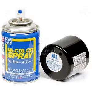 S-033 Mr Color Spray: Flat Black | 100ml [EURO SHIPMENT ONLY]