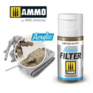Ammo Mig: 0828 Acrylic Filter Sand Grey | 15ml