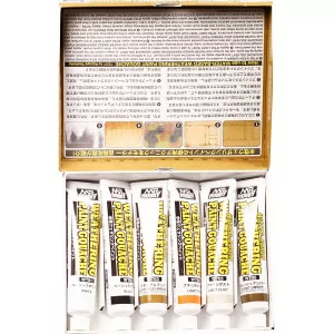 Mr Hobby WTS01 Weathering Paint Gouache 6 Colors Set | 6x 20ml 2
