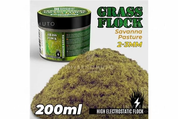 Green Stuff World: 11140 Grass Flock - Savanna Pasture Grass 2-3mm | 200ml