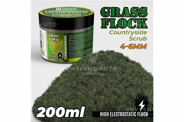 Green Stuff World: 11158 Grass Flock - Countryside Scrub Grass 4-6mm | 200ml