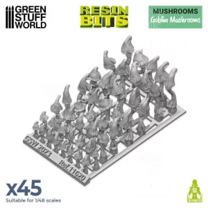 Green Stuff World: 11620 Resin Bits - Goblin Mushrooms 1/48 [45] 2